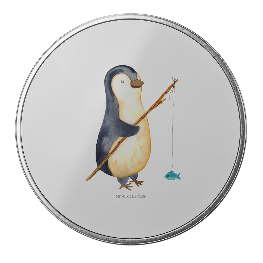 Blechdose rund Pinguin Angler Metalldose, Keksdose, Dose, Vorratsdose, Geschenkbox, Pinguin, Pinguine, Angeln, Angler, Tagträume, Hobby, Plan, Planer, Tagesplan, Neustart, Motivation, Geschenk, Freundinnen, Geschenkidee, Urlaub, Wochenende