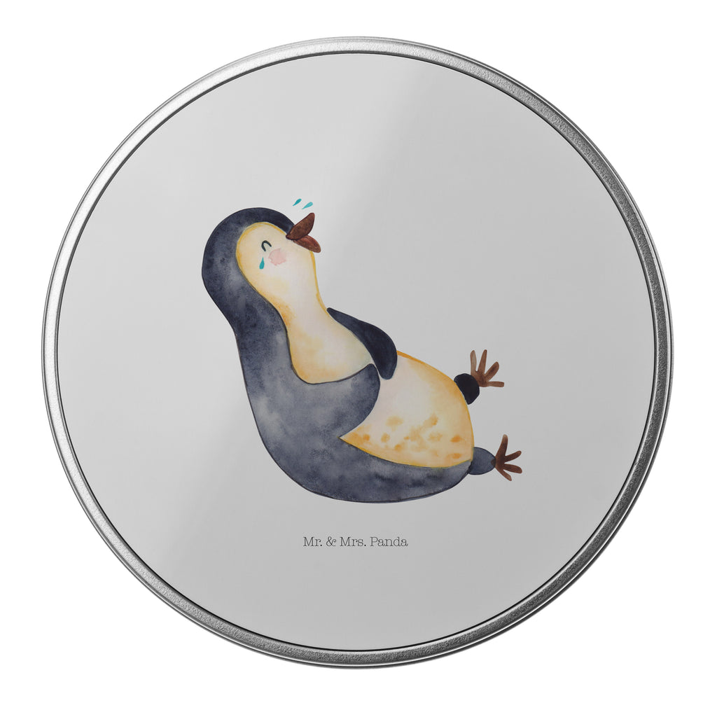 Blechdose rund Pinguin lachend Metalldose, Keksdose, Dose, Vorratsdose, Geschenkbox, Pinguin, Pinguine, lustiger Spruch, Optimismus, Fröhlich, Lachen, Humor, Fröhlichkeit