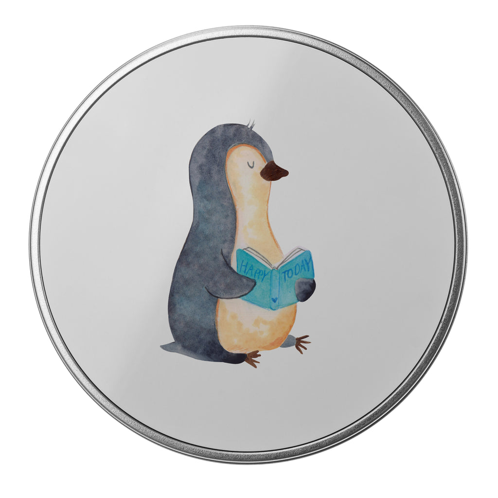 Blechdose rund Pinguin Buch Metalldose, Keksdose, Dose, Vorratsdose, Geschenkbox, Pinguin, Pinguine, Buch, Lesen, Bücherwurm, Nichtstun, Faulenzen, Ferien, Urlaub, Freizeit