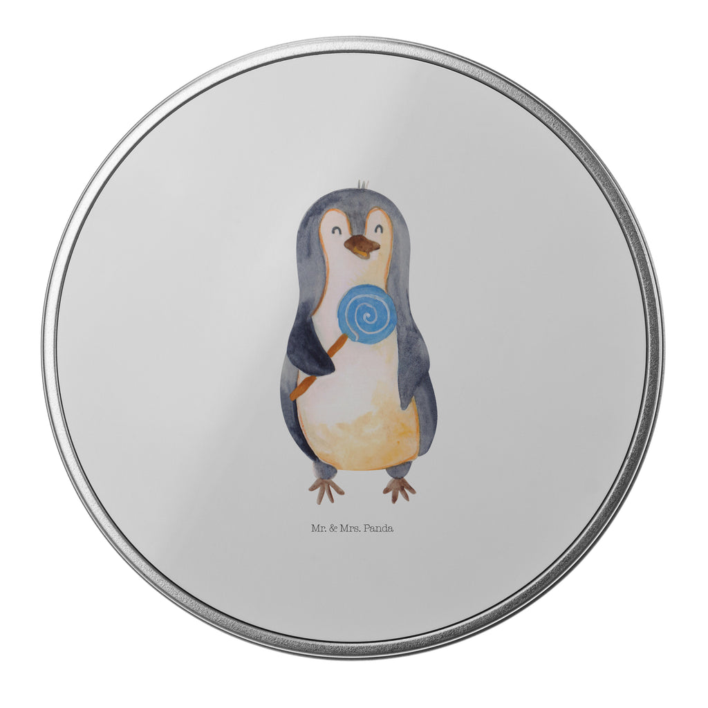 Blechdose rund Pinguin Lolli Metalldose, Keksdose, Dose, Vorratsdose, Geschenkbox, Pinguin, Pinguine, Lolli, Süßigkeiten, Blödsinn, Spruch, Rebell, Gauner, Ganove, Rabauke