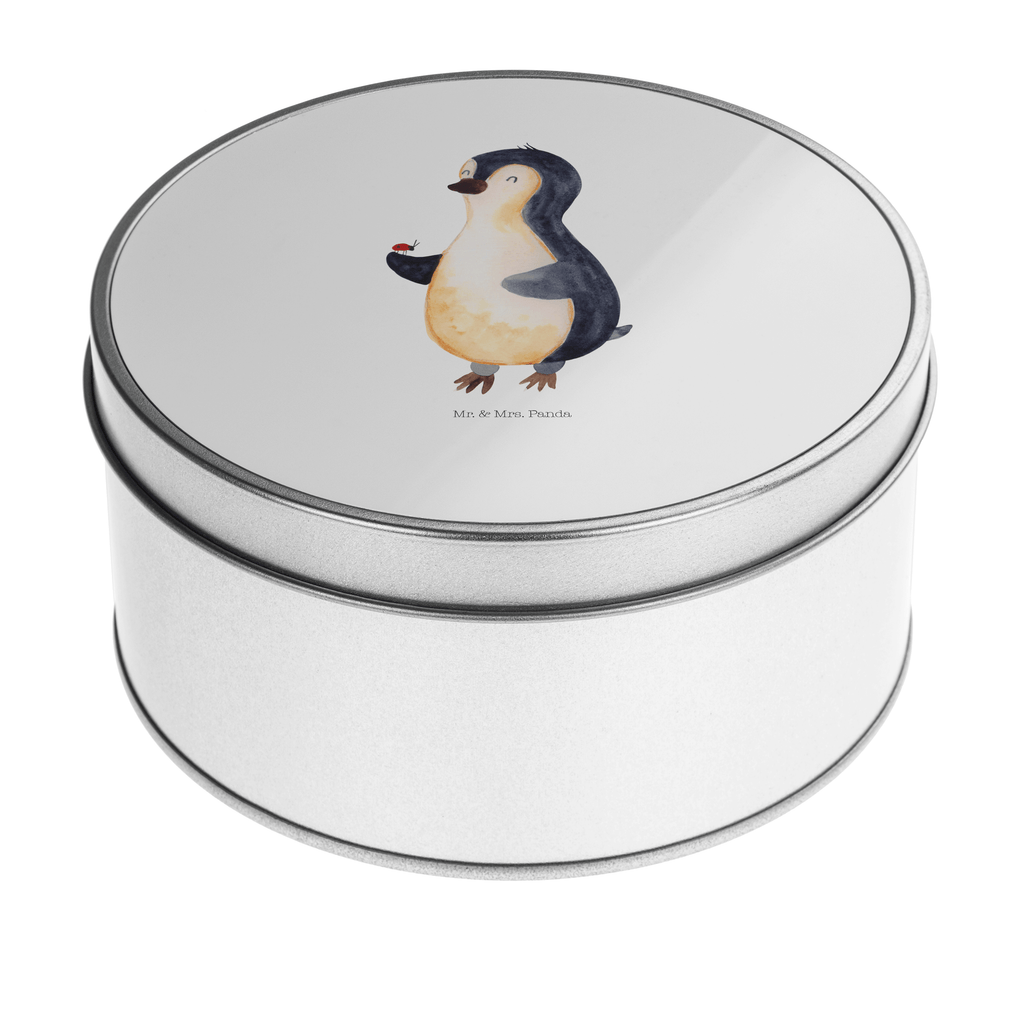 Blechdose rund Pinguin Marienkäfer Metalldose, Keksdose, Dose, Vorratsdose, Geschenkbox, Pinguin, Pinguine, Marienkäfer, Liebe, Wunder, Glück, Freude, Lebensfreude