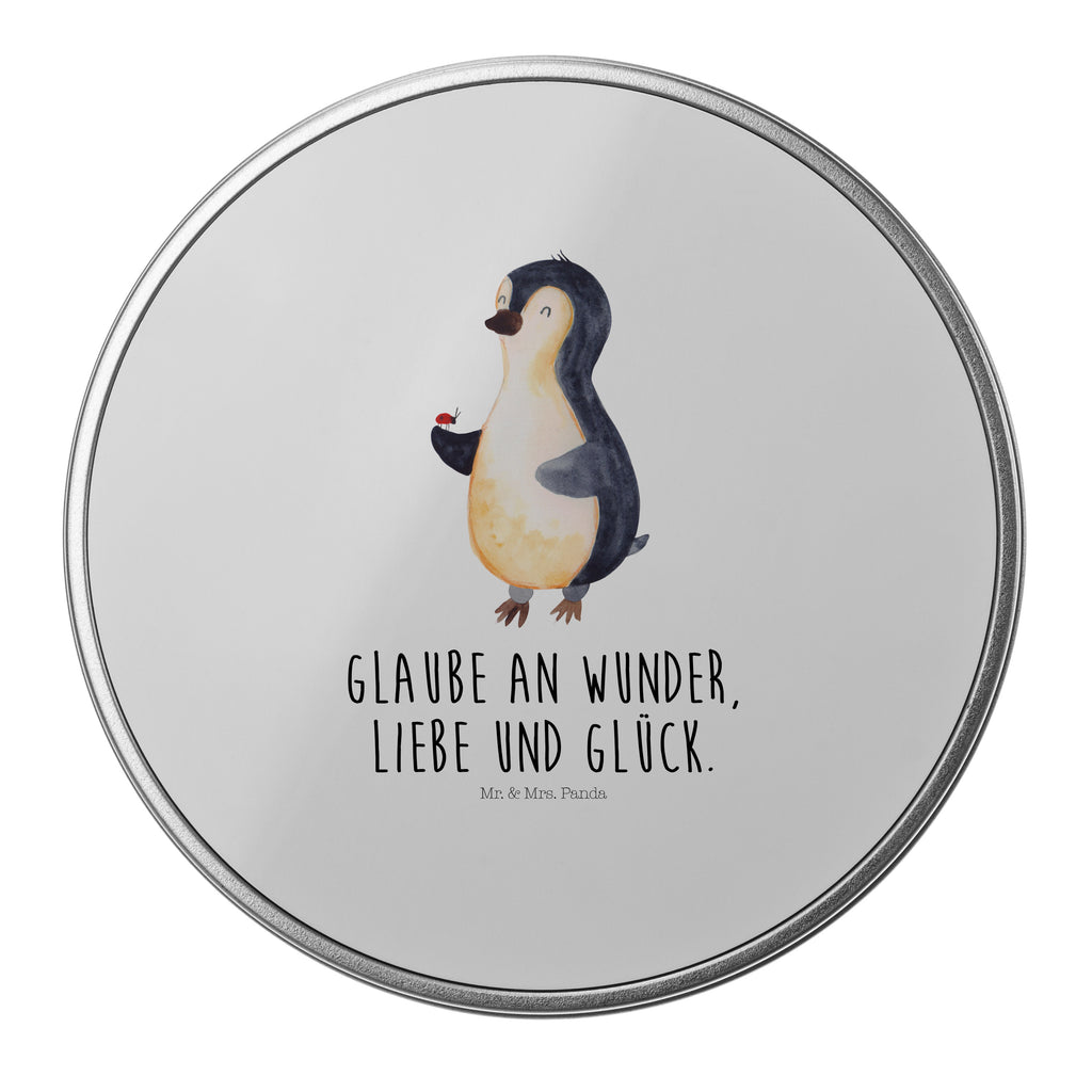 Blechdose rund Pinguin Marienkäfer Metalldose, Keksdose, Dose, Vorratsdose, Geschenkbox, Pinguin, Pinguine, Marienkäfer, Liebe, Wunder, Glück, Freude, Lebensfreude