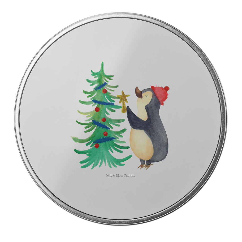 Blechdose rund Pinguin Weihnachtsbaum Metalldose, Keksdose, Dose, Vorratsdose, Geschenkbox, Winter, Weihnachten, Weihnachtsdeko, Nikolaus, Advent, Heiligabend, Wintermotiv, Pinguin