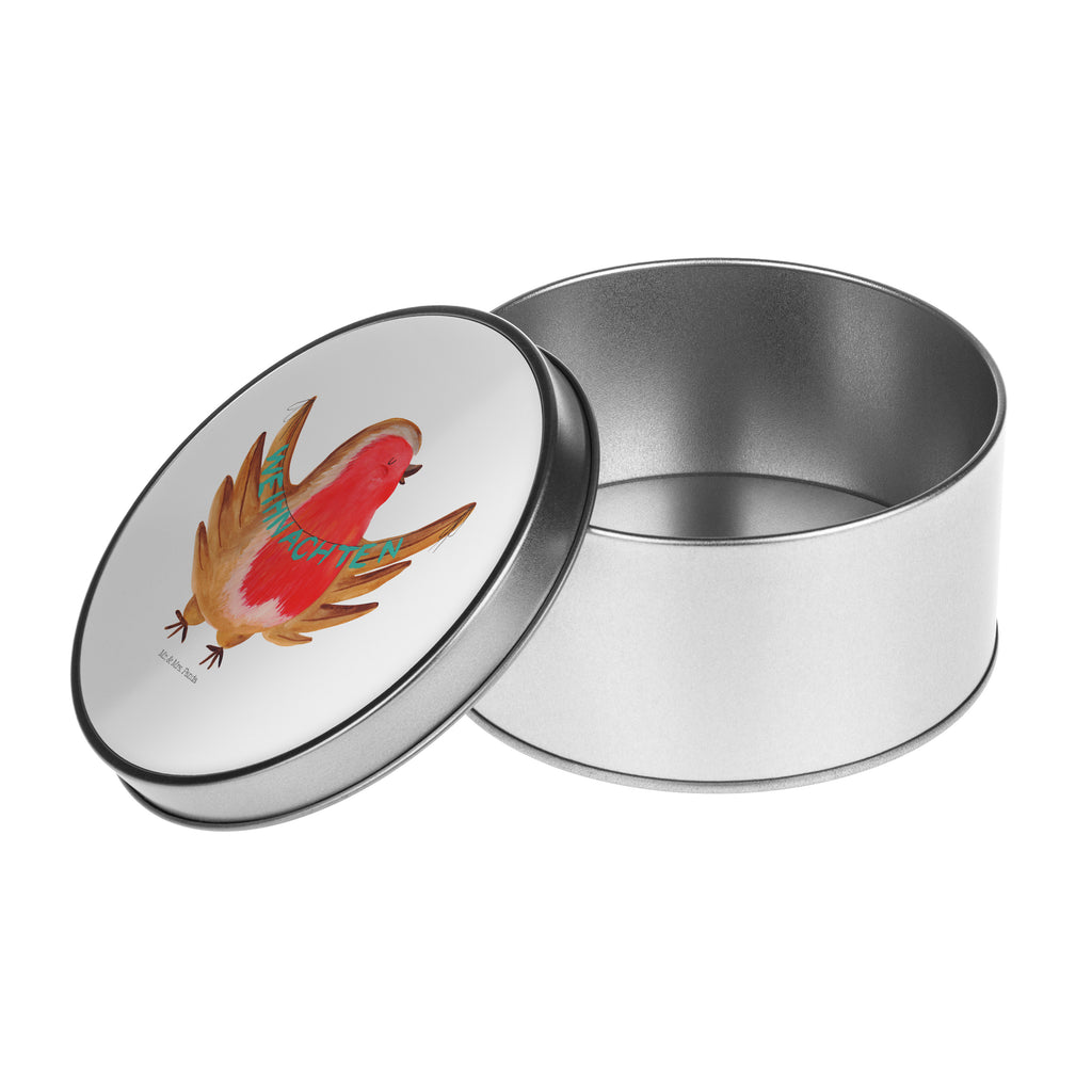 Blechdose rund Rotkehlchen Weihnachten Metalldose, Keksdose, Dose, Vorratsdose, Geschenkbox, Winter, Weihnachten, Weihnachtsdeko, Nikolaus, Advent, Heiligabend, Wintermotiv, Frohe Weihnachten, Weihnachtsmotiv, Weihnachtsgruß, Vogel, xmas