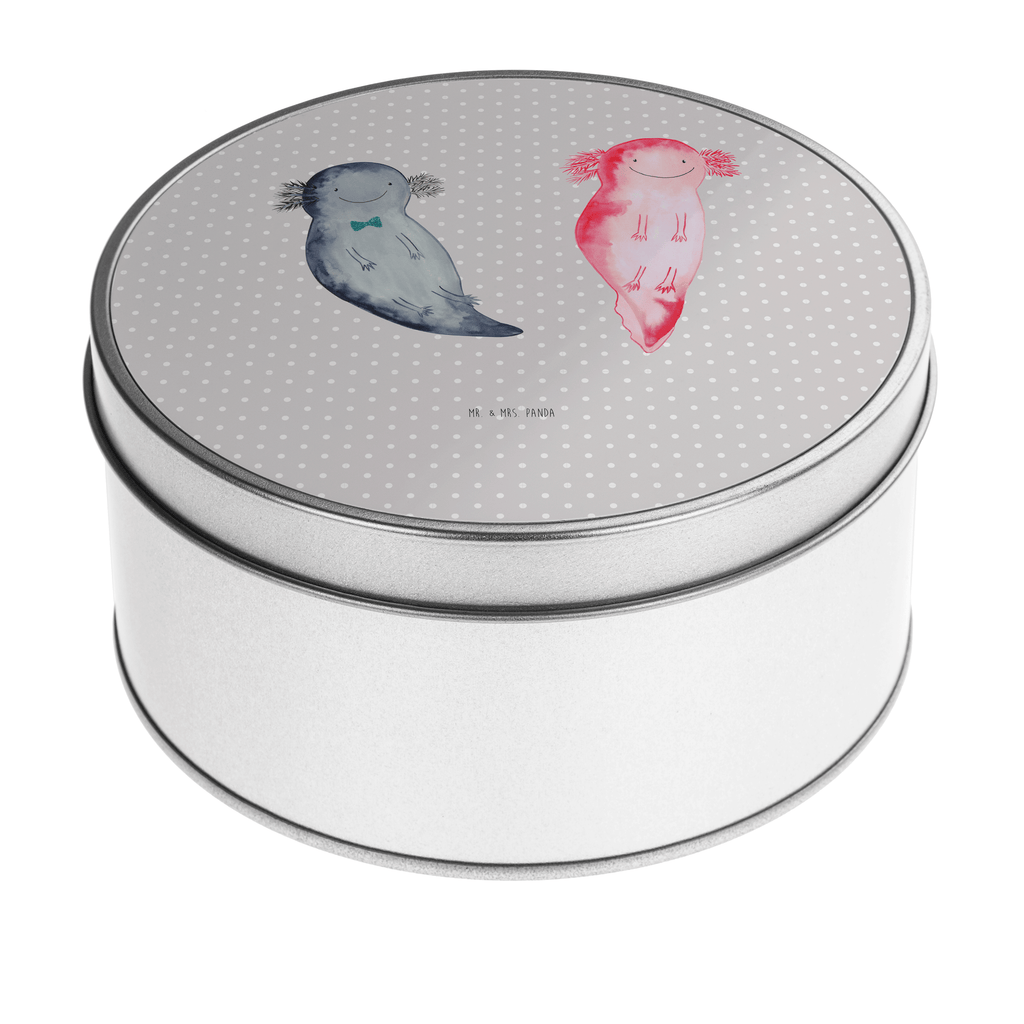 Blechdose rund Axolotl Axel+Lotte Metalldose, Keksdose, Dose, Vorratsdose, Geschenkbox, Axolotl, Molch, Axolot, Schwanzlurch, Lurch, Lurche, Liebe, große Liebe, Liebesbeweis, Freund, Verlobter, Ehemann, Jahrestag, Valentinstag