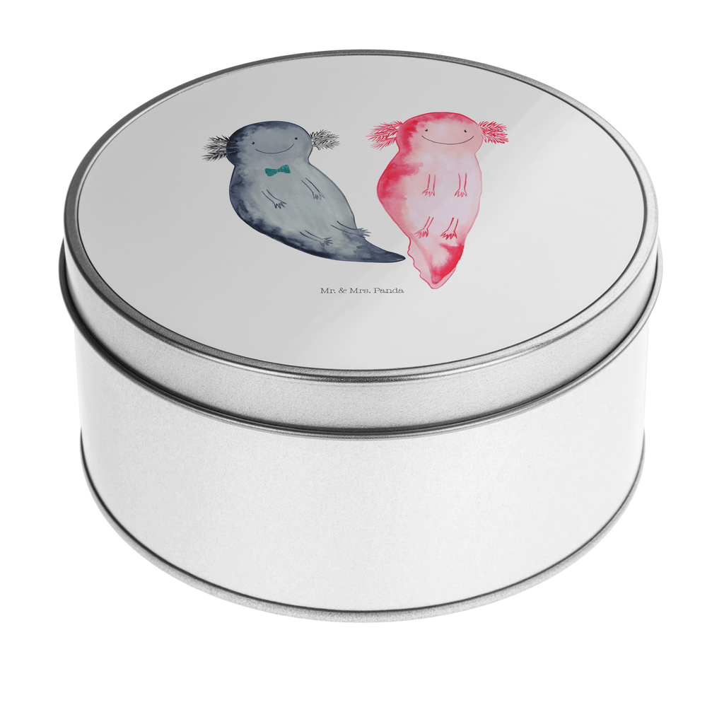 Blechdose rund Axolotl Axel+Lotte Metalldose, Keksdose, Dose, Vorratsdose, Geschenkbox, Axolotl, Molch, Axolot, Schwanzlurch, Lurch, Lurche, Liebe, große Liebe, Liebesbeweis, Freund, Verlobter, Ehemann, Jahrestag, Valentinstag