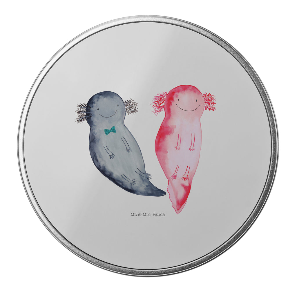 Blechdose rund Axolotl Axel+Lotte Metalldose, Keksdose, Dose, Vorratsdose, Geschenkbox, Axolotl, Molch, Axolot, Schwanzlurch, Lurch, Lurche, Liebe, große Liebe, Liebesbeweis, Freund, Verlobter, Ehemann, Jahrestag, Valentinstag