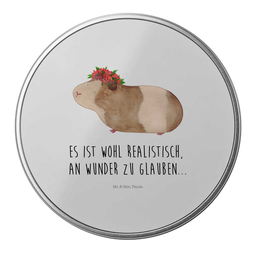 Blechdose rund Meerschweinchen weise Metalldose, Keksdose, Dose, Vorratsdose, Geschenkbox, Tiermotive, Gute Laune, lustige Sprüche, Tiere, Meerschweinchen, Meerie, Meeries, Wunder, Blumenkind, Realität, Spruch, Weisheit, Motivation, Wunderland