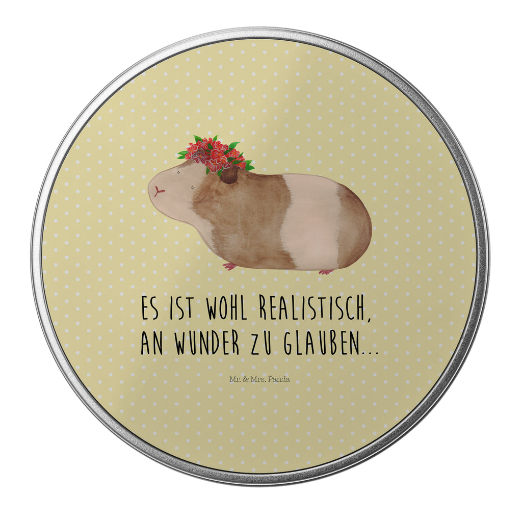 Blechdose rund Meerschweinchen weise Metalldose, Keksdose, Dose, Vorratsdose, Geschenkbox, Tiermotive, Gute Laune, lustige Sprüche, Tiere, Meerschweinchen, Meerie, Meeries, Wunder, Blumenkind, Realität, Spruch, Weisheit, Motivation, Wunderland