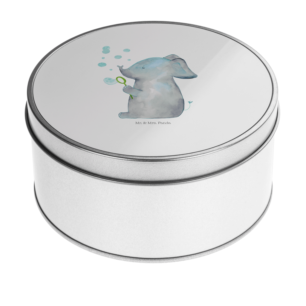Blechdose rund Elefant Seifenblasen Metalldose, Keksdose, Dose, Vorratsdose, Geschenkbox, Tiermotive, Gute Laune, lustige Sprüche, Tiere, Elefant, Elefanten, Dickhäter, Rüsseltier, Seifenblasen, Liebe, Heimat, Gefühl. Daheim, Liebesbeweis, Liebesspruch