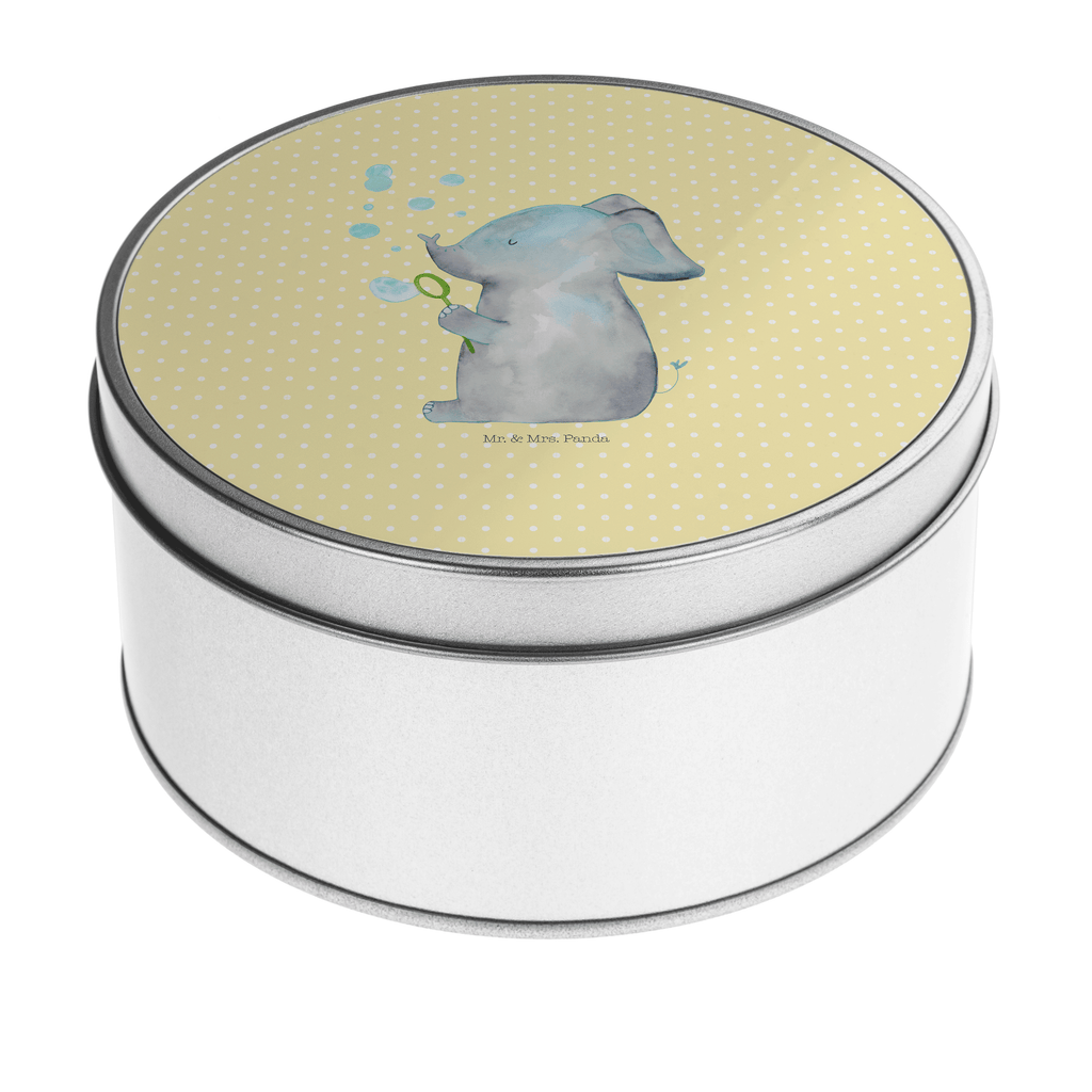 Blechdose rund Elefant Seifenblasen Metalldose, Keksdose, Dose, Vorratsdose, Geschenkbox, Tiermotive, Gute Laune, lustige Sprüche, Tiere, Elefant, Elefanten, Dickhäter, Rüsseltier, Seifenblasen, Liebe, Heimat, Gefühl. Daheim, Liebesbeweis, Liebesspruch