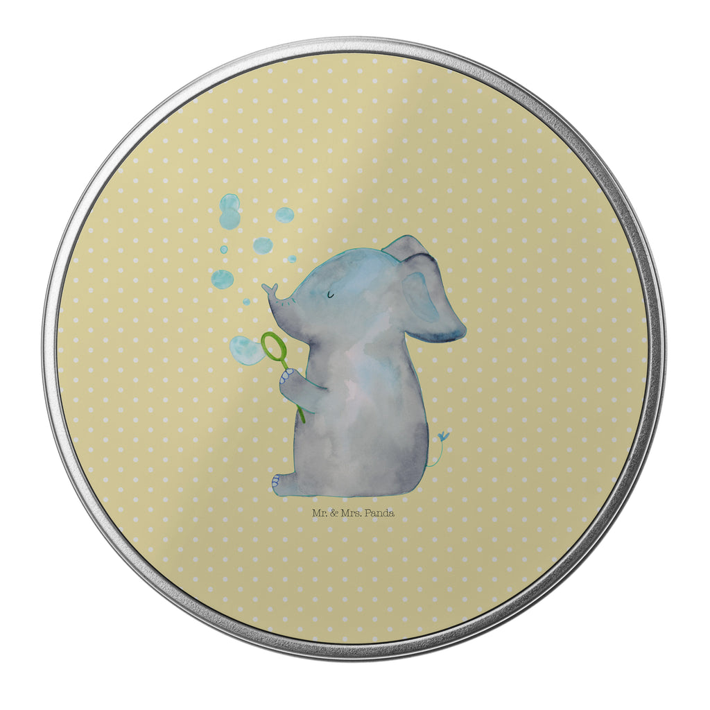 Blechdose rund Elefant Seifenblasen Metalldose, Keksdose, Dose, Vorratsdose, Geschenkbox, Tiermotive, Gute Laune, lustige Sprüche, Tiere, Elefant, Elefanten, Dickhäter, Rüsseltier, Seifenblasen, Liebe, Heimat, Gefühl. Daheim, Liebesbeweis, Liebesspruch