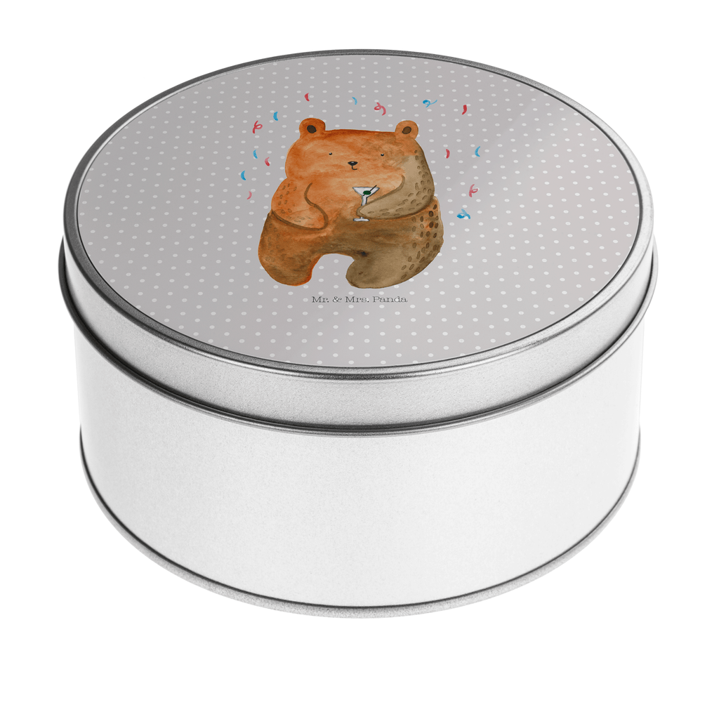 Blechdose rund Bär Party Metalldose, Keksdose, Dose, Vorratsdose, Geschenkbox, Bär, Teddy, Teddybär, Geburtstag, Geburtstagsgeschenk, Geschenk, Party, Feiern, Abfeiern, Mitbringsel, Gute Laune, Lustig