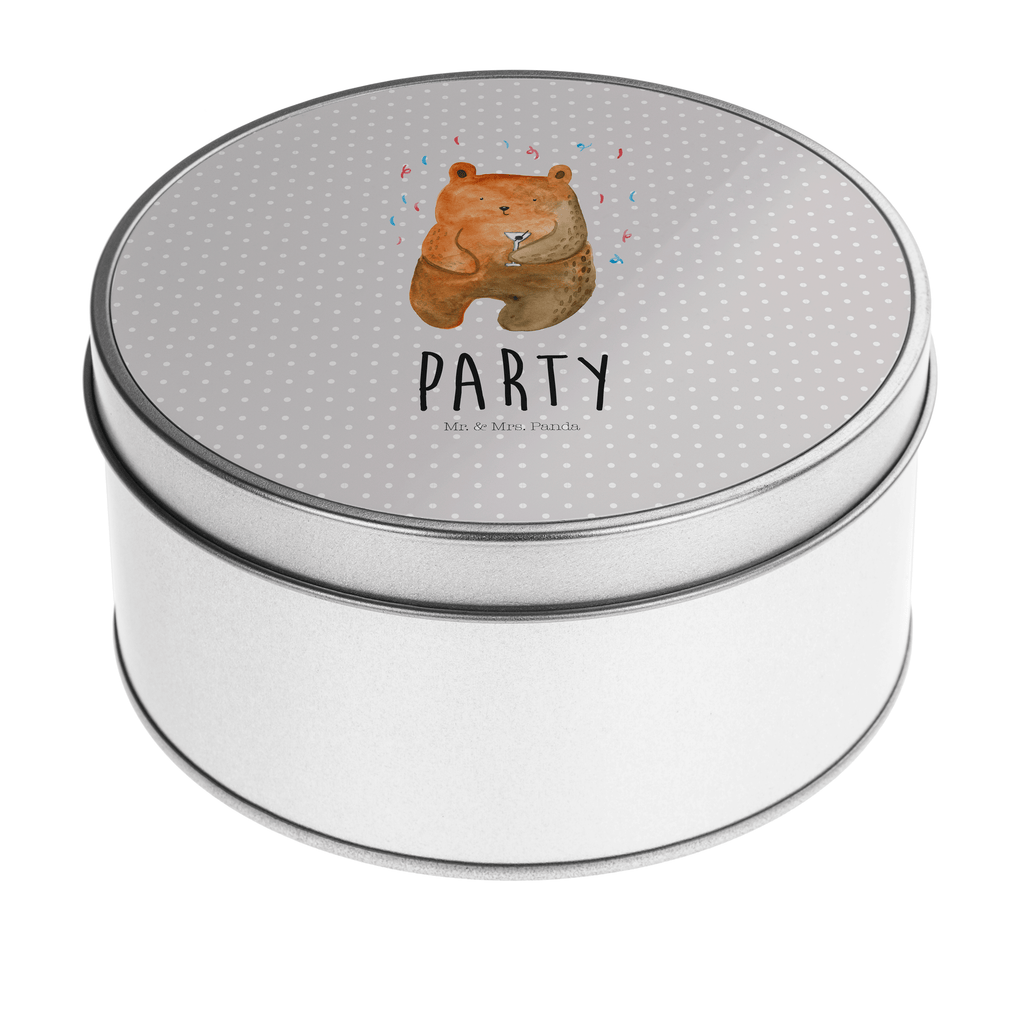 Blechdose rund Bär Party Metalldose, Keksdose, Dose, Vorratsdose, Geschenkbox, Bär, Teddy, Teddybär, Geburtstag, Geburtstagsgeschenk, Geschenk, Party, Feiern, Abfeiern, Mitbringsel, Gute Laune, Lustig