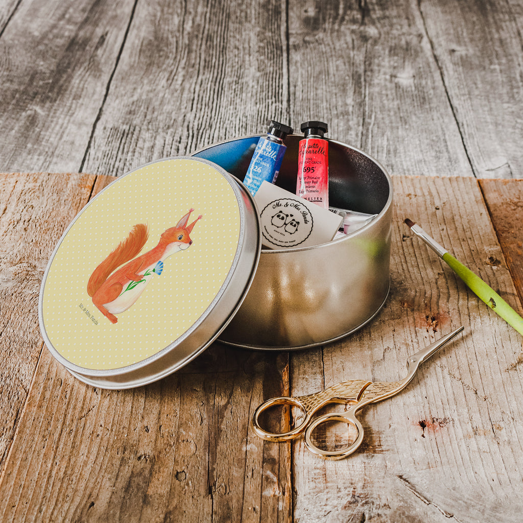 Blechdose rund Eichhörnchen Blume Metalldose, Keksdose, Dose, Vorratsdose, Geschenkbox, Tiermotive, Gute Laune, lustige Sprüche, Tiere, Eichhörnchen, Eichhorn, Spruch positiv, Lachen, Spaß, Motivation Sprüche, Motivation Bilder, glücklich Spruch, Spruch Deko