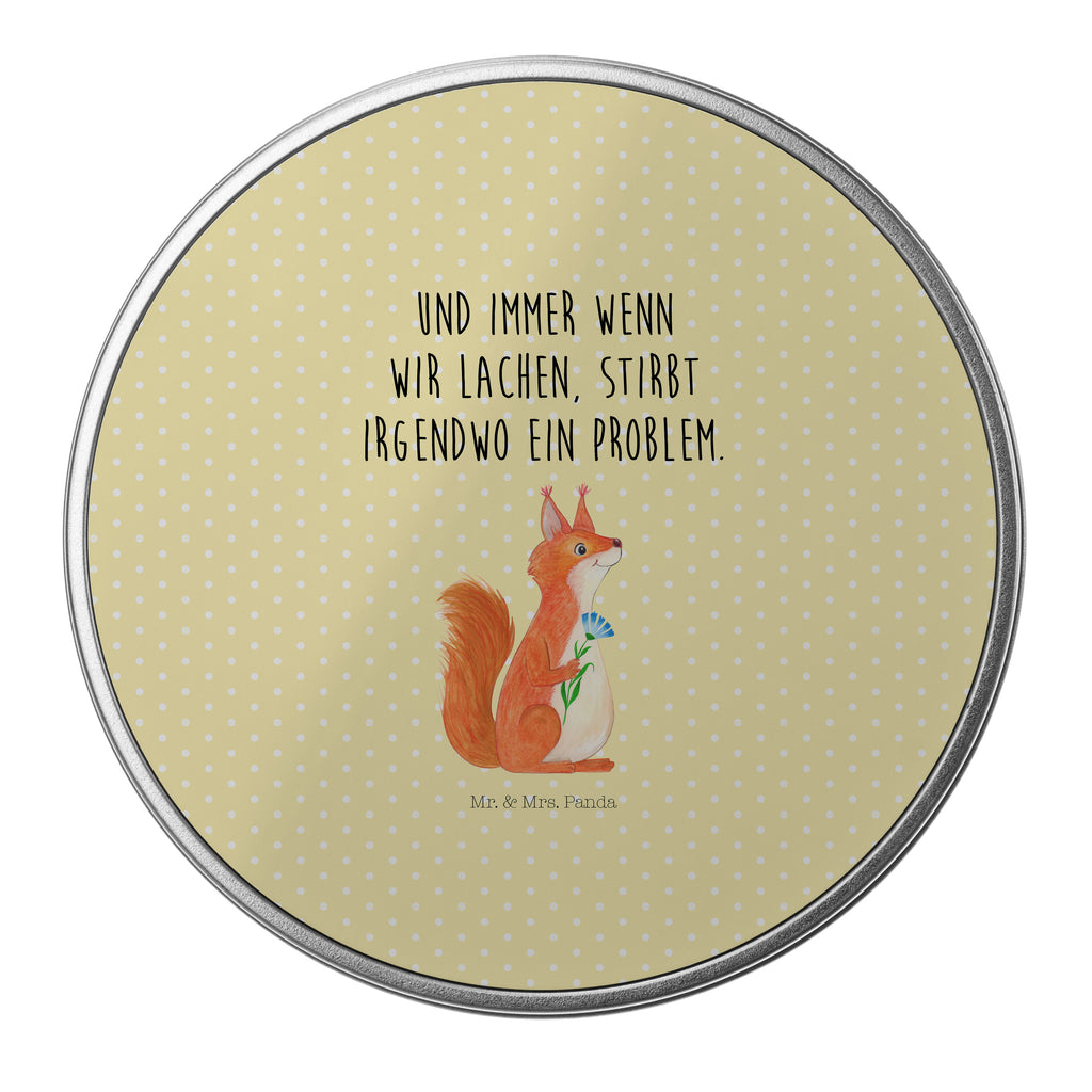 Blechdose rund Eichhörnchen Blume Metalldose, Keksdose, Dose, Vorratsdose, Geschenkbox, Tiermotive, Gute Laune, lustige Sprüche, Tiere, Eichhörnchen, Eichhorn, Spruch positiv, Lachen, Spaß, Motivation Sprüche, Motivation Bilder, glücklich Spruch, Spruch Deko
