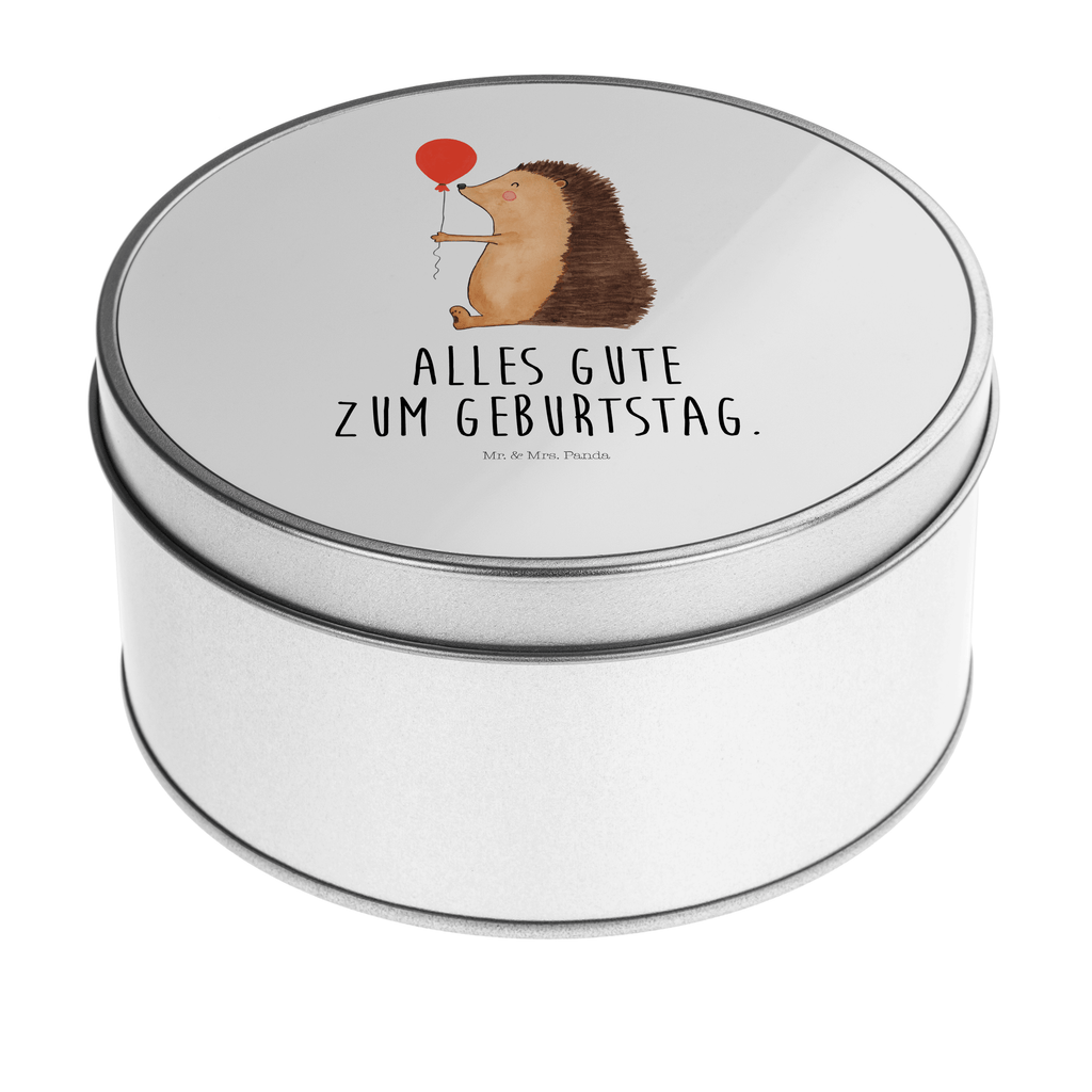Blechdose rund Igel mit Luftballon Metalldose, Keksdose, Dose, Vorratsdose, Geschenkbox, Tiermotive, Gute Laune, lustige Sprüche, Tiere, Igel, Geburtstag, Herzlichen Glückwunsch, Glückwunsch, Geburtstagskind, Ballon, Happy Birthday