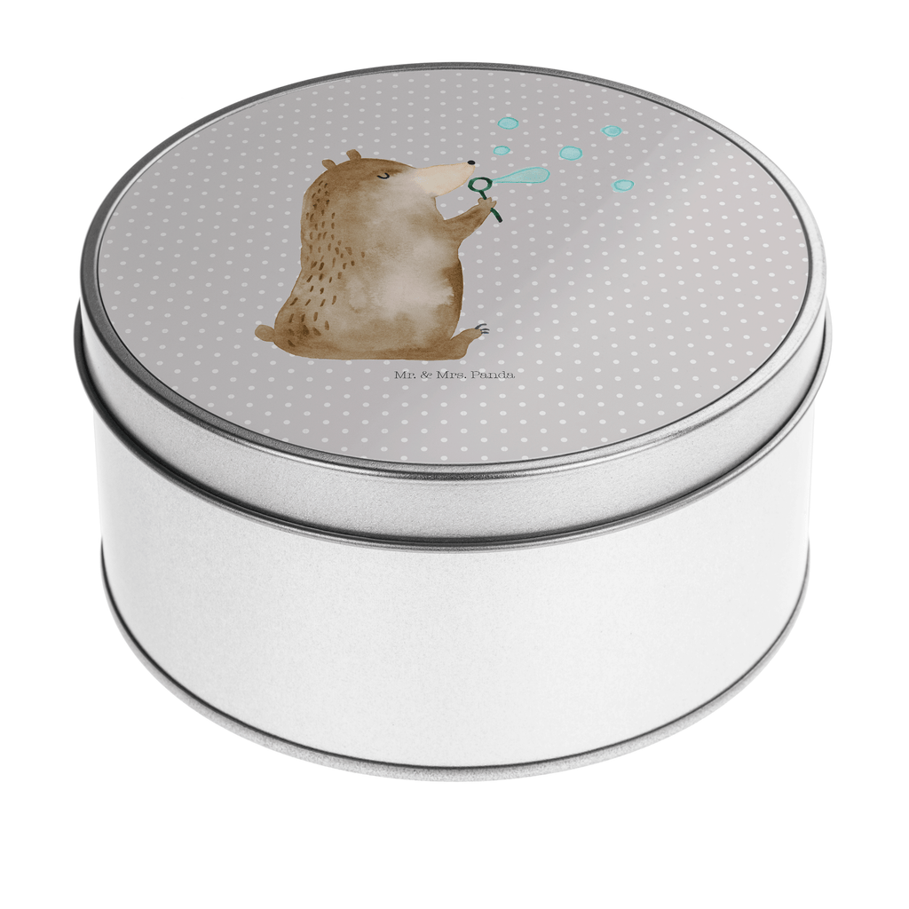 Blechdose rund Bär Seifenblasen Metalldose, Keksdose, Dose, Vorratsdose, Geschenkbox, Bär, Teddy, Teddybär, Seifenblasen Bär Lustig Sein Glücklich Traurig Happy