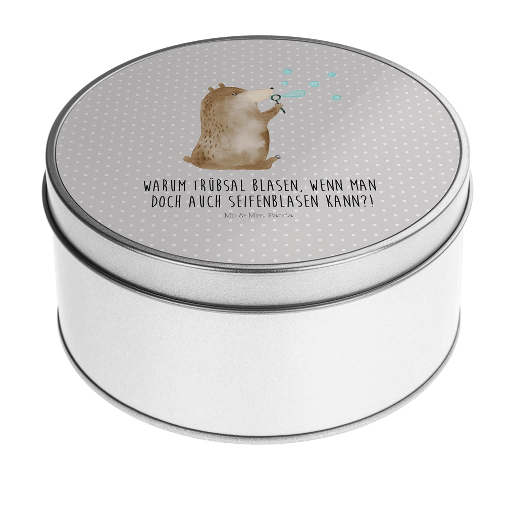 Blechdose rund Bär Seifenblasen Metalldose, Keksdose, Dose, Vorratsdose, Geschenkbox, Bär, Teddy, Teddybär, Seifenblasen Bär Lustig Sein Glücklich Traurig Happy