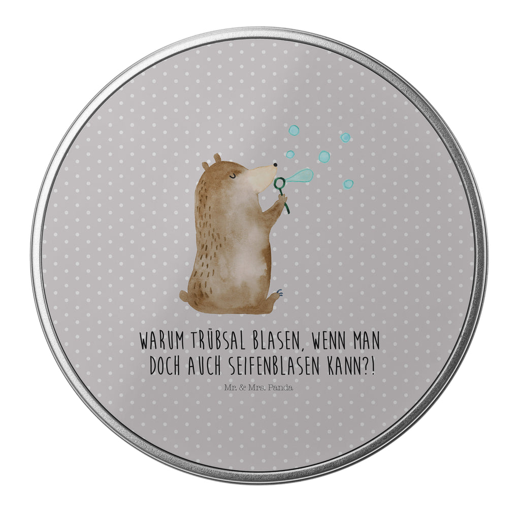 Blechdose rund Bär Seifenblasen Metalldose, Keksdose, Dose, Vorratsdose, Geschenkbox, Bär, Teddy, Teddybär, Seifenblasen Bär Lustig Sein Glücklich Traurig Happy