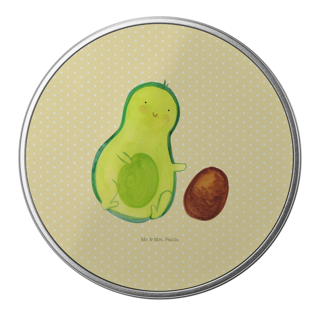 Blechdose rund Avocado rollt Kern Metalldose, Keksdose, Dose, Vorratsdose, Geschenkbox, Avocado, Veggie, Vegan, Gesund, Avocados, Schwanger, Geburt, Geburtstag, Säugling, Kind, erstes Kind, zur Geburt, Schwangerschaft, Babyparty, Baby, große Liebe, Liebe, Love