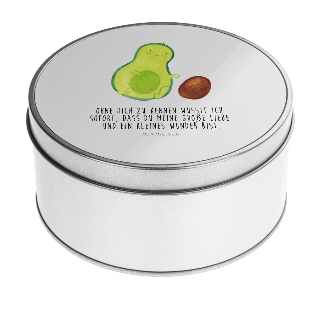 Blechdose rund Avocado rollt Kern Metalldose, Keksdose, Dose, Vorratsdose, Geschenkbox, Avocado, Veggie, Vegan, Gesund, Avocados, Schwanger, Geburt, Geburtstag, Säugling, Kind, erstes Kind, zur Geburt, Schwangerschaft, Babyparty, Baby, große Liebe, Liebe, Love