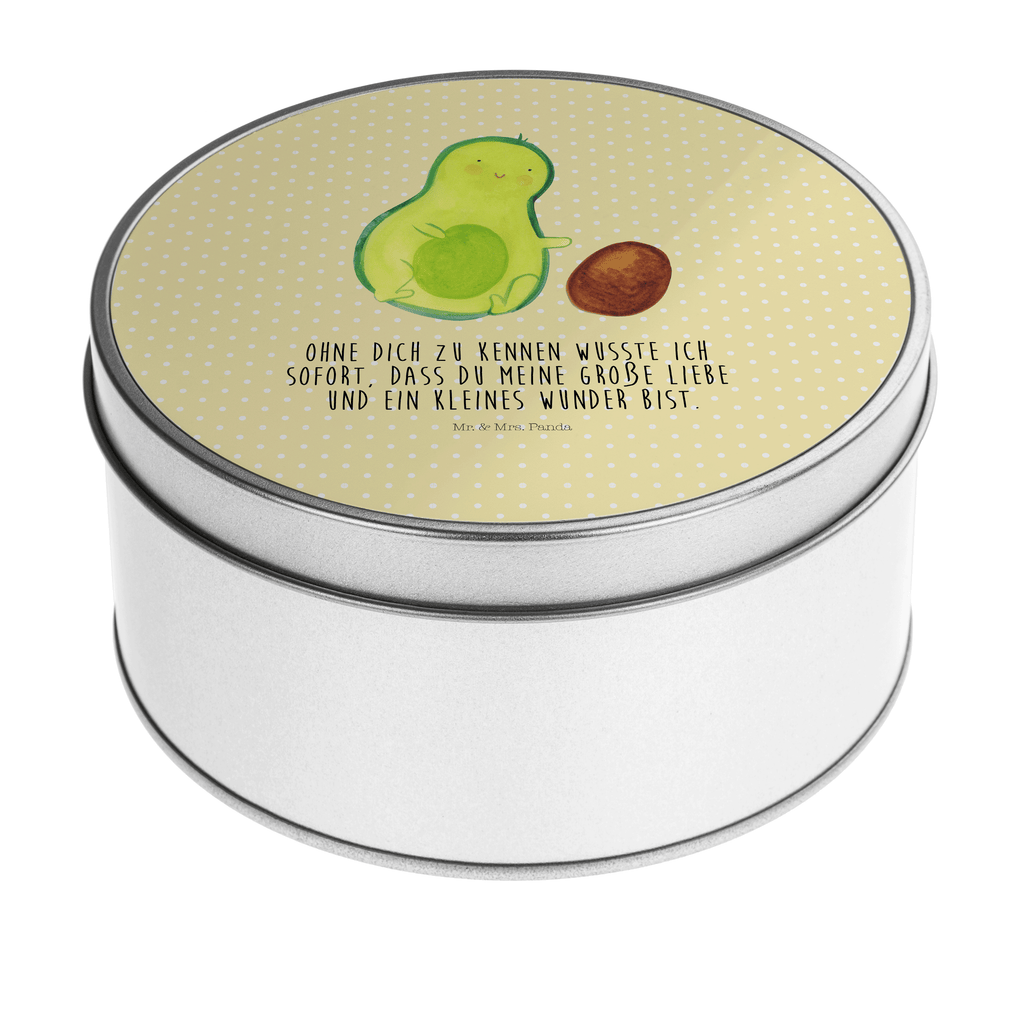 Blechdose rund Avocado rollt Kern Metalldose, Keksdose, Dose, Vorratsdose, Geschenkbox, Avocado, Veggie, Vegan, Gesund, Avocados, Schwanger, Geburt, Geburtstag, Säugling, Kind, erstes Kind, zur Geburt, Schwangerschaft, Babyparty, Baby, große Liebe, Liebe, Love