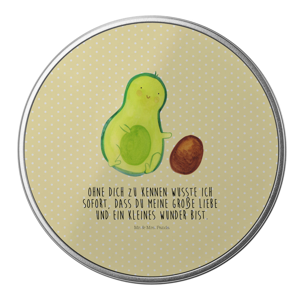 Blechdose rund Avocado rollt Kern Metalldose, Keksdose, Dose, Vorratsdose, Geschenkbox, Avocado, Veggie, Vegan, Gesund, Avocados, Schwanger, Geburt, Geburtstag, Säugling, Kind, erstes Kind, zur Geburt, Schwangerschaft, Babyparty, Baby, große Liebe, Liebe, Love