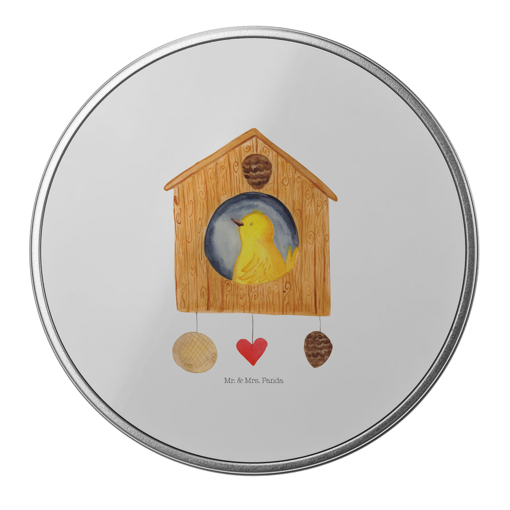 Blechdose rund Vogelhaus sweet Home Metalldose, Keksdose, Dose, Vorratsdose, Geschenkbox, Tiermotive, Gute Laune, lustige Sprüche, Tiere, Vogelhaus, Vogel, Home sweet Home, Einzug, Umzug, Geschenk, Einzugsgeschenk, Hausbau, Haus