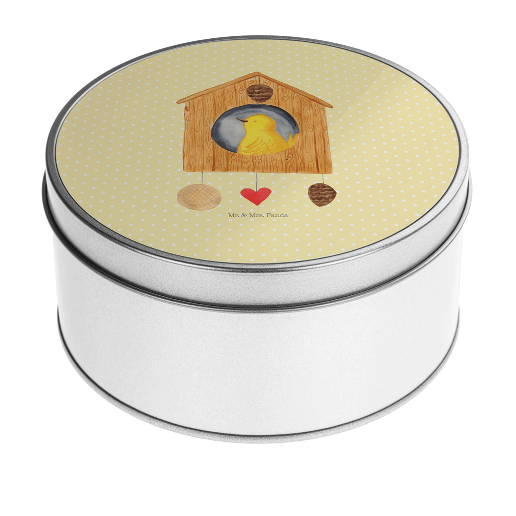 Blechdose rund Vogelhaus sweet Home Metalldose, Keksdose, Dose, Vorratsdose, Geschenkbox, Tiermotive, Gute Laune, lustige Sprüche, Tiere, Vogelhaus, Vogel, Home sweet Home, Einzug, Umzug, Geschenk, Einzugsgeschenk, Hausbau, Haus