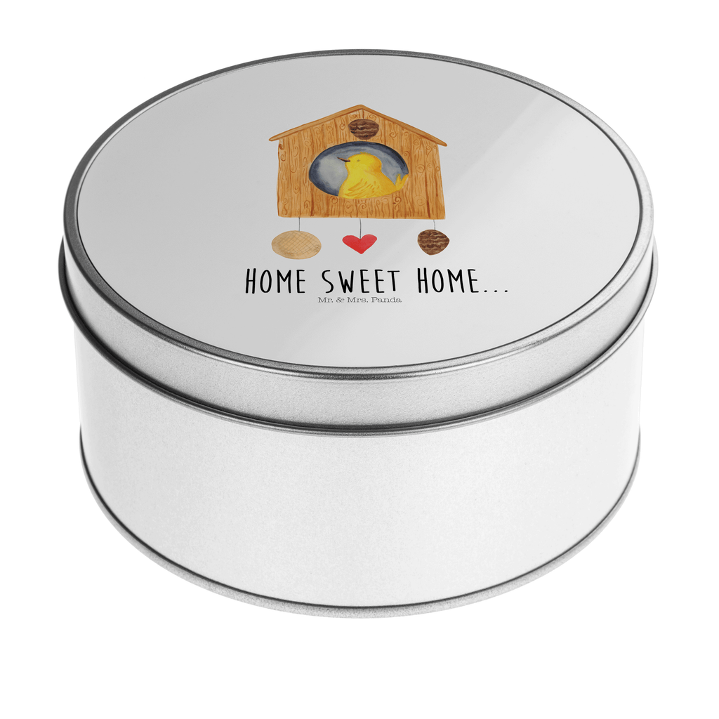 Blechdose rund Vogelhaus sweet Home Metalldose, Keksdose, Dose, Vorratsdose, Geschenkbox, Tiermotive, Gute Laune, lustige Sprüche, Tiere, Vogelhaus, Vogel, Home sweet Home, Einzug, Umzug, Geschenk, Einzugsgeschenk, Hausbau, Haus