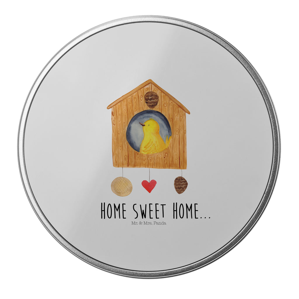 Blechdose rund Vogelhaus sweet Home Metalldose, Keksdose, Dose, Vorratsdose, Geschenkbox, Tiermotive, Gute Laune, lustige Sprüche, Tiere, Vogelhaus, Vogel, Home sweet Home, Einzug, Umzug, Geschenk, Einzugsgeschenk, Hausbau, Haus