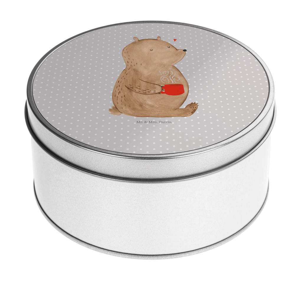 Blechdose rund Bär Kaffee Metalldose, Keksdose, Dose, Vorratsdose, Geschenkbox, Bär, Teddy, Teddybär, Kaffee, Coffee, Bären, guten Morgen, Morgenroutine, Welt erobern, Welt retten, Motivation