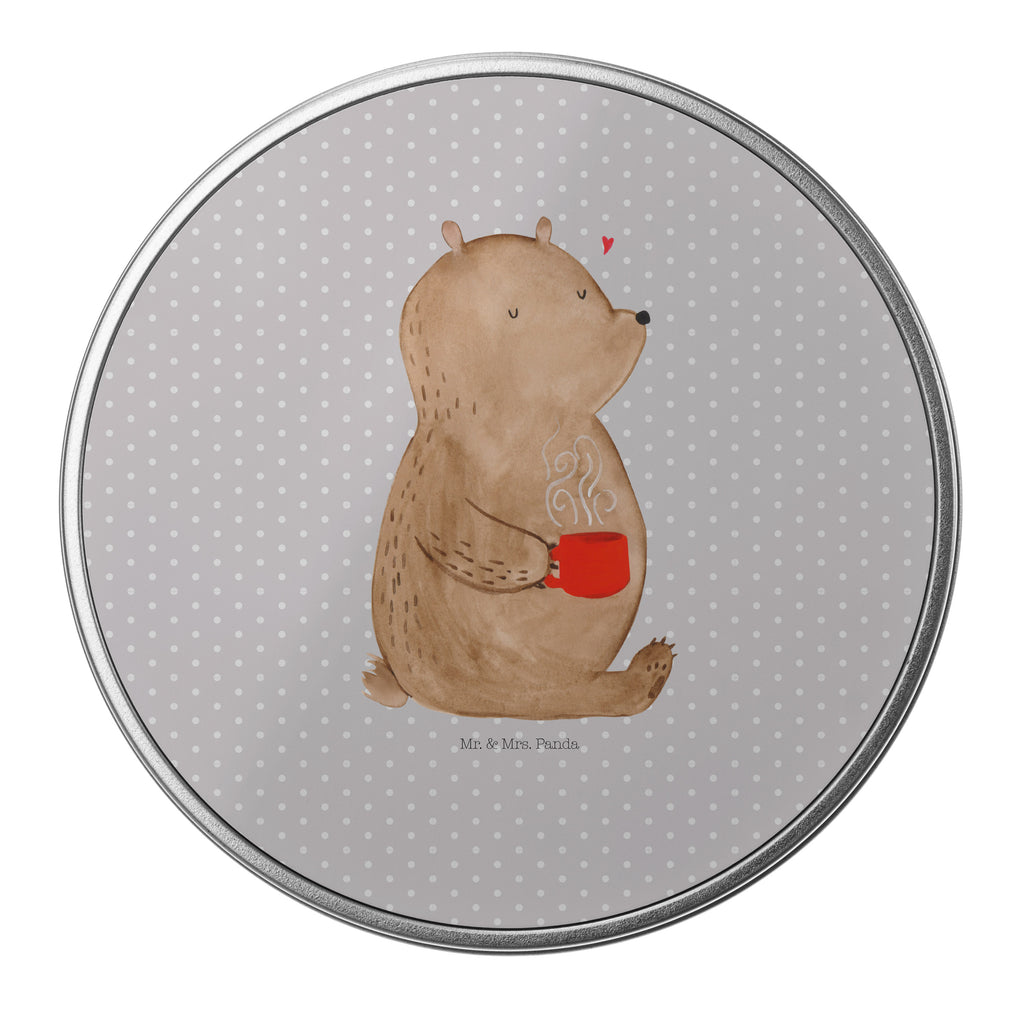 Blechdose rund Bär Kaffee Metalldose, Keksdose, Dose, Vorratsdose, Geschenkbox, Bär, Teddy, Teddybär, Kaffee, Coffee, Bären, guten Morgen, Morgenroutine, Welt erobern, Welt retten, Motivation