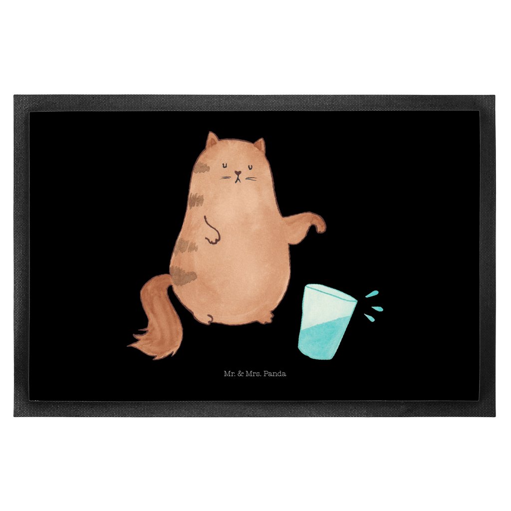 Fußmatte Katze Wasserglas Katzen, Katze, Kater, Mietze, Cat, Cats, Katzenhalter, Katzenbesitzerin, Haustier, Katzenliebhaber, Wasser, Glas,	 Türvorleger, Schmutzmatte, Fußabtreter, Matte, Schmutzfänger, Fußabstreifer, Schmutzfangmatte, Türmatte, Motivfußmatte,  Haustürmatte, Vorleger  Katze, Katzenmotiv, Katzenfan, Katzendeko, Katzenfreund, Katzenliebhaber, Katzenprodukte, Katzenartikel, Katzenaccessoires, Katzensouvenirs, Katzenliebhaberprodukte, Katzenmotive
