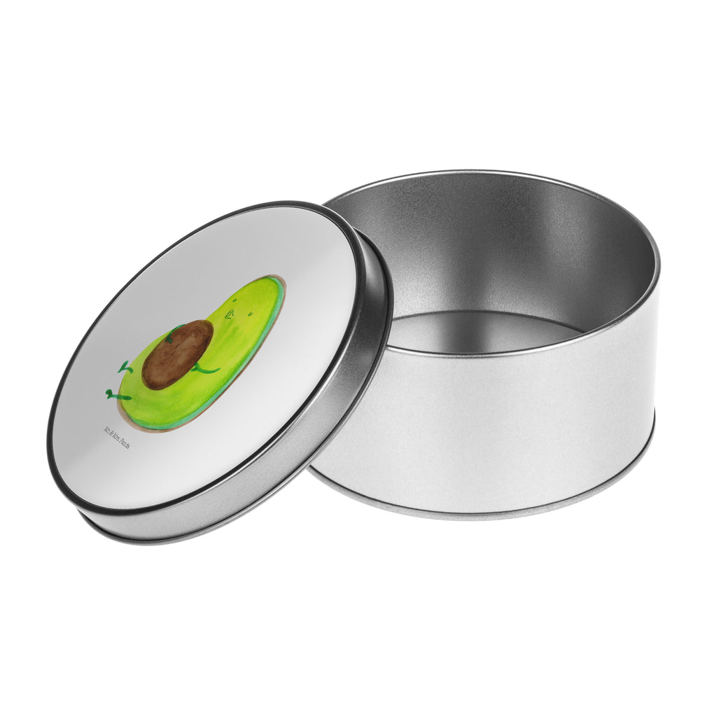 Blechdose rund Avocado pfeift Metalldose, Keksdose, Dose, Vorratsdose, Geschenkbox, Avocado, Veggie, Vegan, Gesund, Diät, Abnehmen, Ernährung, dick sein, Pummelfee