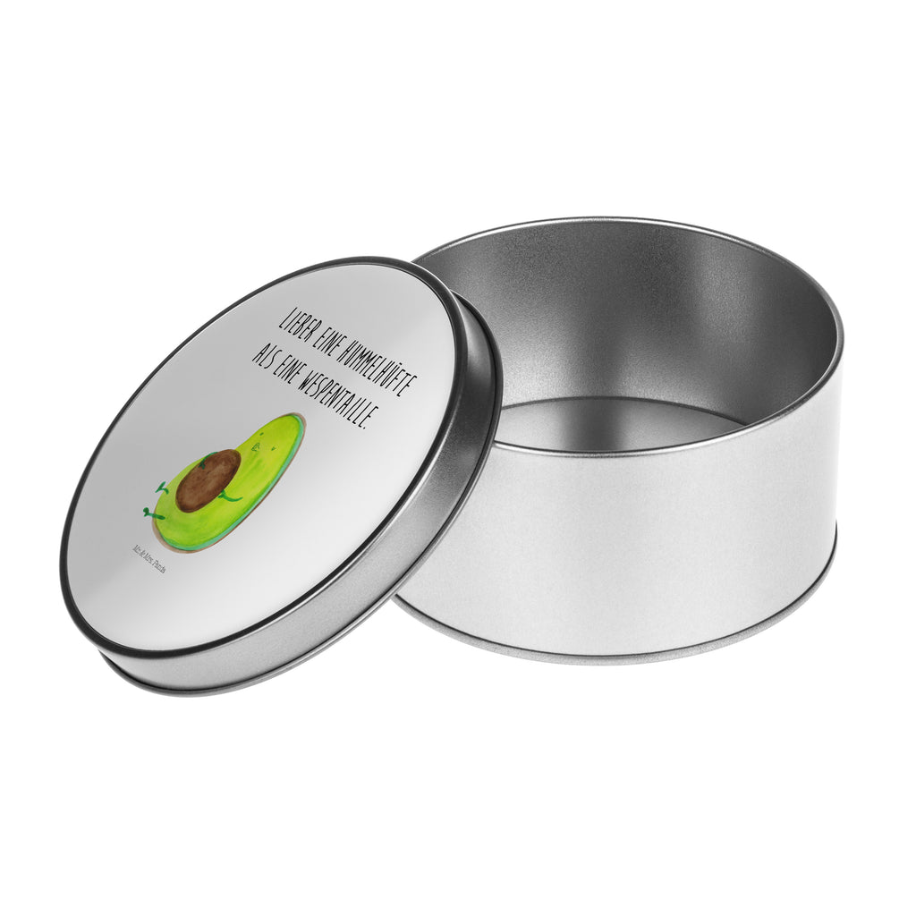 Blechdose rund Avocado pfeift Metalldose, Keksdose, Dose, Vorratsdose, Geschenkbox, Avocado, Veggie, Vegan, Gesund, Diät, Abnehmen, Ernährung, dick sein, Pummelfee