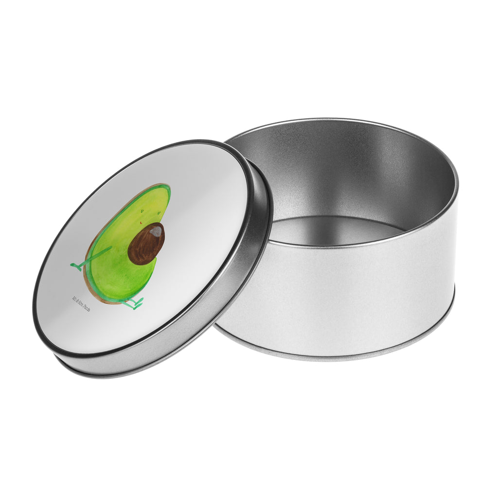 Blechdose rund Avocado schwanger Metalldose, Keksdose, Dose, Vorratsdose, Geschenkbox, Avocado, Veggie, Vegan, Gesund, schwanger, Schwangerschaft, Babyparty, Babyshower