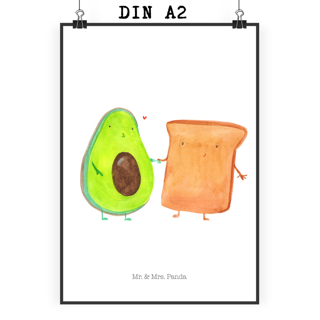 Poster Avocado + Toast Poster, Wandposter, Bild, Wanddeko, Küchenposter, Kinderposter, Wanddeko Bild, Raumdekoration, Wanddekoration, Handgemaltes Poster, Mr. & Mrs. Panda Poster, Designposter, Kunstdruck, Posterdruck, Avocado, Veggie, Vegan, Gesund, Toast, Toastbrot, Liebespaar, Pärchen, Freund, Freundin, Verlobt, Verlobungsparty, Hochzeit, Hochzeitsgeschenk, Jahrestag, Jahrestagsgeschenk