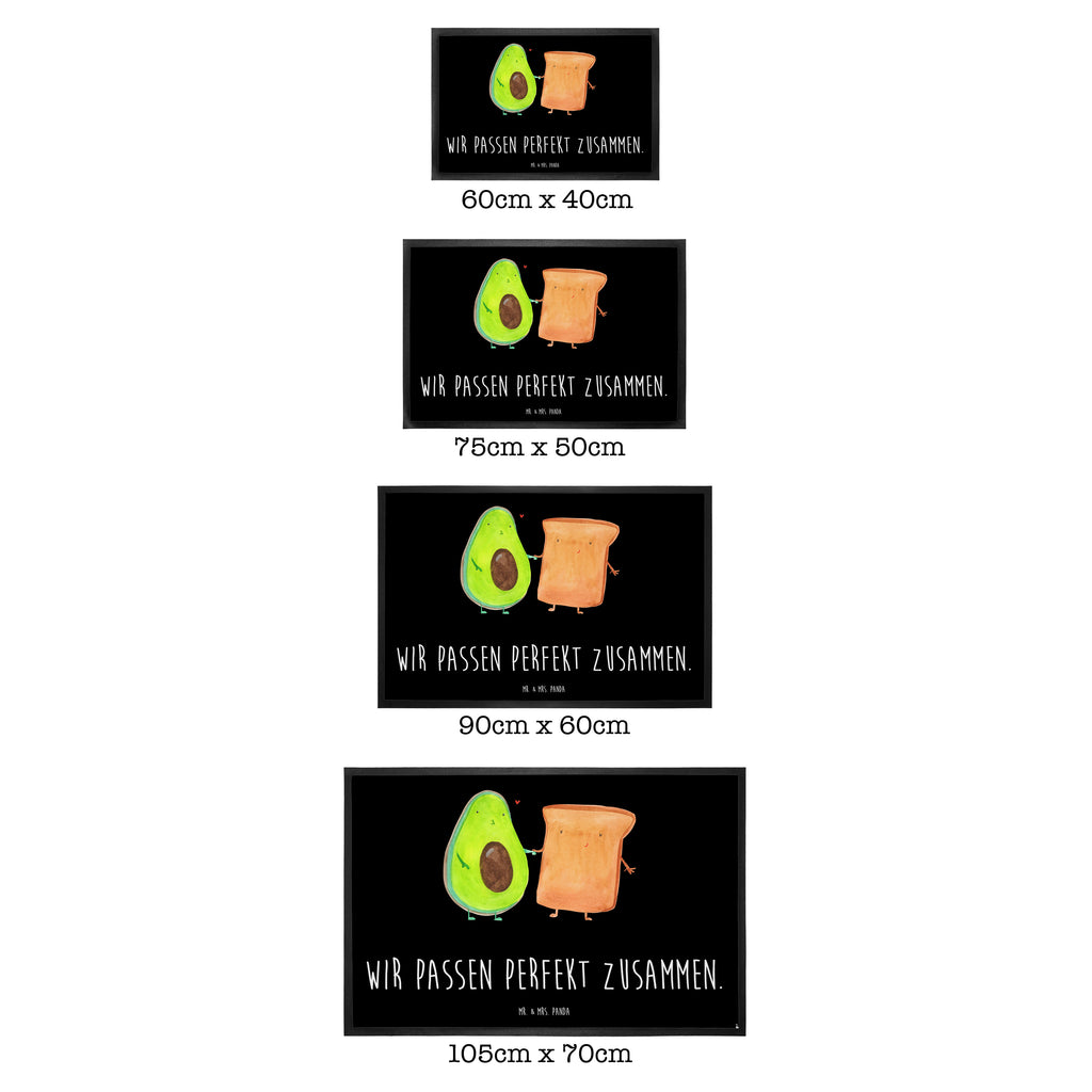Fußmatte Avocado + Toast Avocado, Toast, Toastbrot, Liebespaar, Pärchen, Freund, Freundin, Verlobt, Verlobungsparty, Hochzeit, Hochzeitsgeschenk, Jahrestag, Jahrestagsgeschenk, Türvorleger, Schmutzmatte, Fußabtreter, Matte, Schmutzfänger, Fußabstreifer, Schmutzfangmatte, Türmatte, Motivfußmatte,  Haustürmatte, Vorleger  Avocado, Veggie, Vegan, Gesund