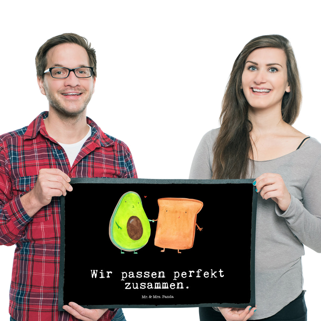 Fußmatte Avocado + Toast Avocado, Toast, Toastbrot, Liebespaar, Pärchen, Freund, Freundin, Verlobt, Verlobungsparty, Hochzeit, Hochzeitsgeschenk, Jahrestag, Jahrestagsgeschenk, Türvorleger, Schmutzmatte, Fußabtreter, Matte, Schmutzfänger, Fußabstreifer, Schmutzfangmatte, Türmatte, Motivfußmatte,  Haustürmatte, Vorleger  Avocado, Veggie, Vegan, Gesund