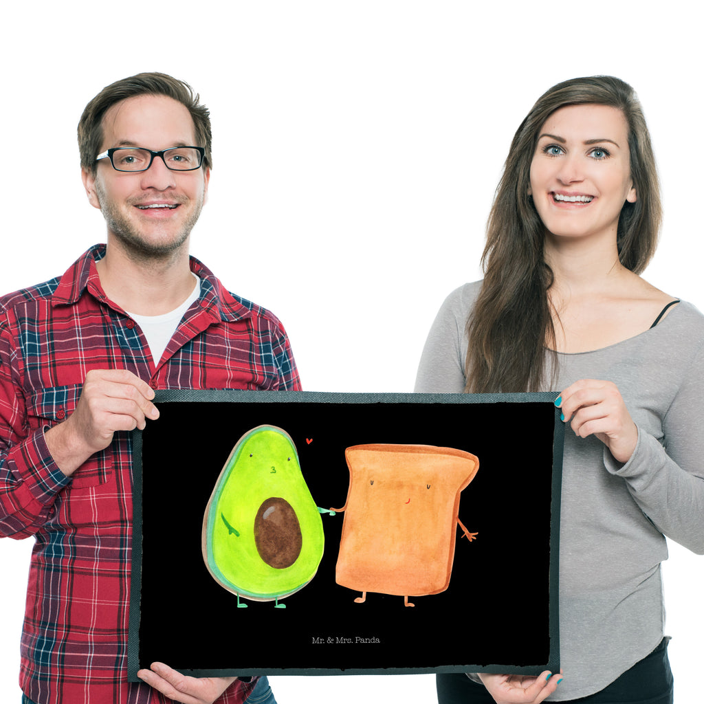 Fußmatte Avocado + Toast Avocado, Toast, Toastbrot, Liebespaar, Pärchen, Freund, Freundin, Verlobt, Verlobungsparty, Hochzeit, Hochzeitsgeschenk, Jahrestag, Jahrestagsgeschenk, Türvorleger, Schmutzmatte, Fußabtreter, Matte, Schmutzfänger, Fußabstreifer, Schmutzfangmatte, Türmatte, Motivfußmatte,  Haustürmatte, Vorleger  Avocado, Veggie, Vegan, Gesund