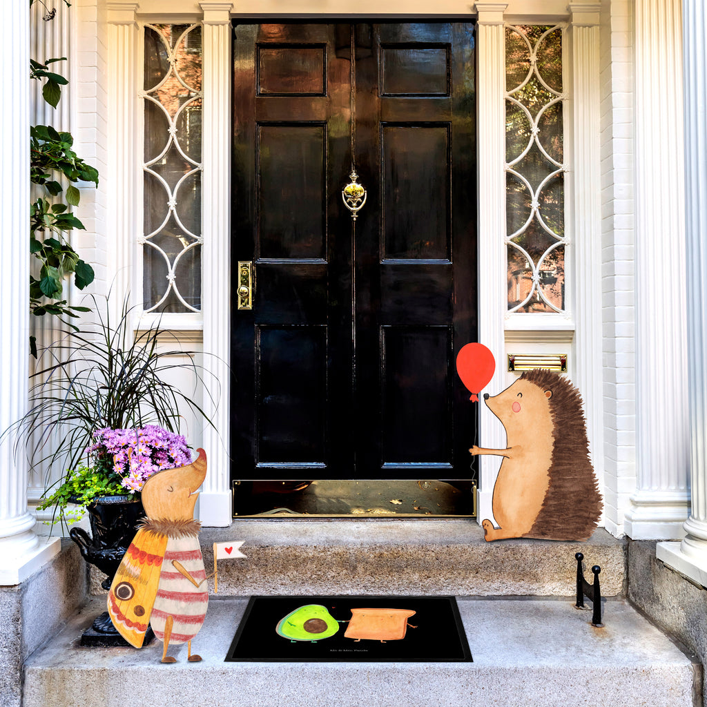 Fußmatte Avocado + Toast Avocado, Toast, Toastbrot, Liebespaar, Pärchen, Freund, Freundin, Verlobt, Verlobungsparty, Hochzeit, Hochzeitsgeschenk, Jahrestag, Jahrestagsgeschenk, Türvorleger, Schmutzmatte, Fußabtreter, Matte, Schmutzfänger, Fußabstreifer, Schmutzfangmatte, Türmatte, Motivfußmatte,  Haustürmatte, Vorleger  Avocado, Veggie, Vegan, Gesund