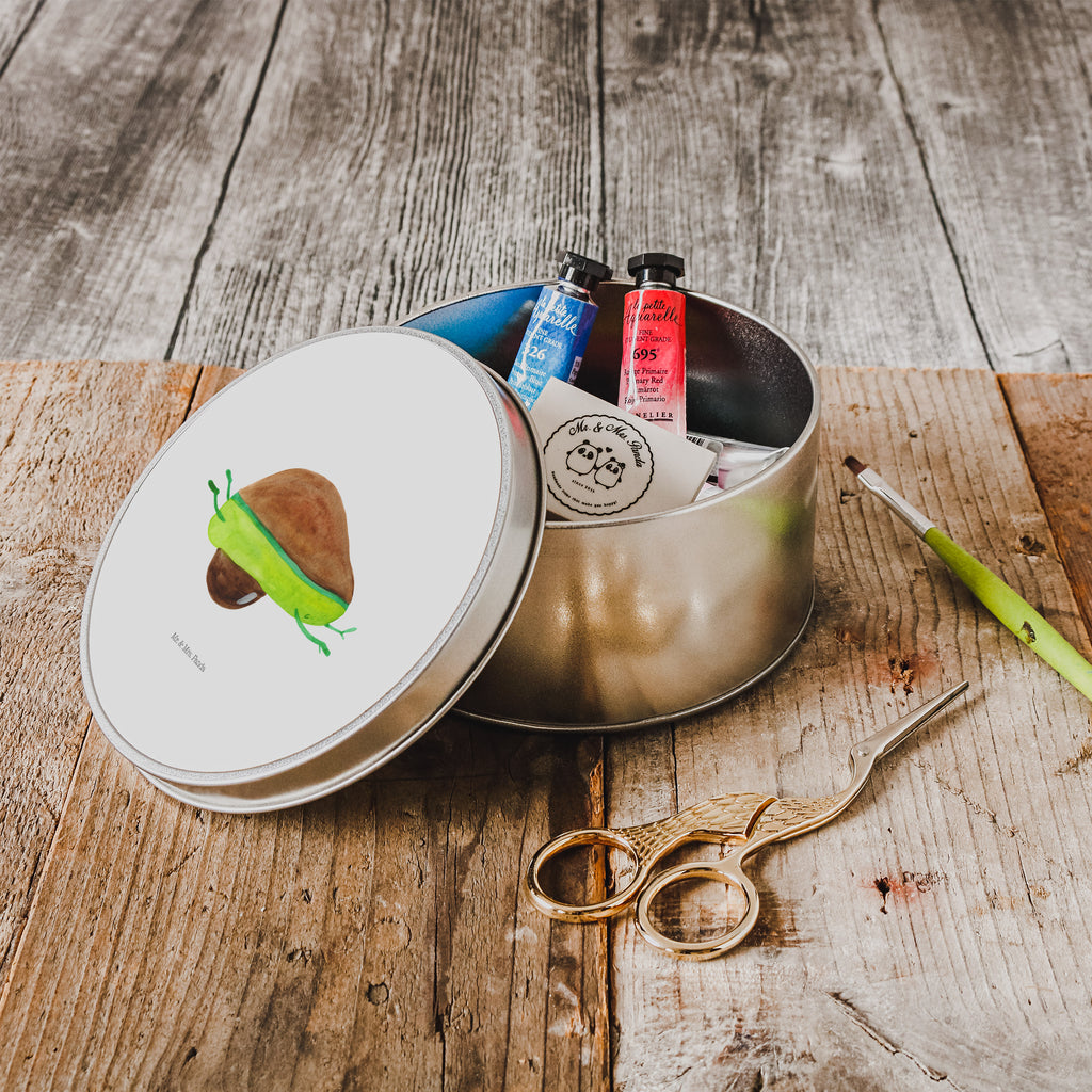 Blechdose rund Avocado Yoga Metalldose, Keksdose, Dose, Vorratsdose, Geschenkbox, Avocado, Veggie, Vegan, Gesund, Avocado Yoga Vegan