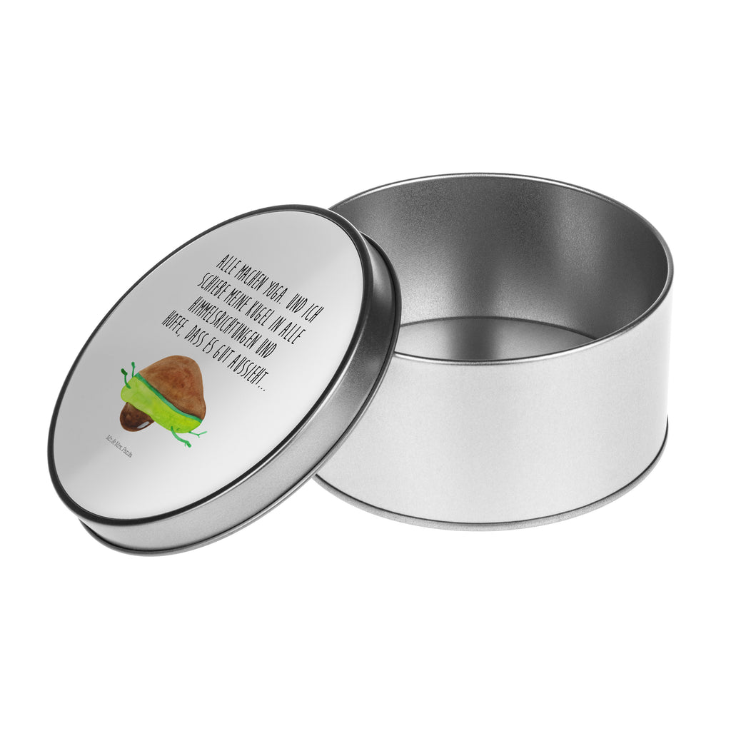 Blechdose rund Avocado Yoga Metalldose, Keksdose, Dose, Vorratsdose, Geschenkbox, Avocado, Veggie, Vegan, Gesund, Avocado Yoga Vegan