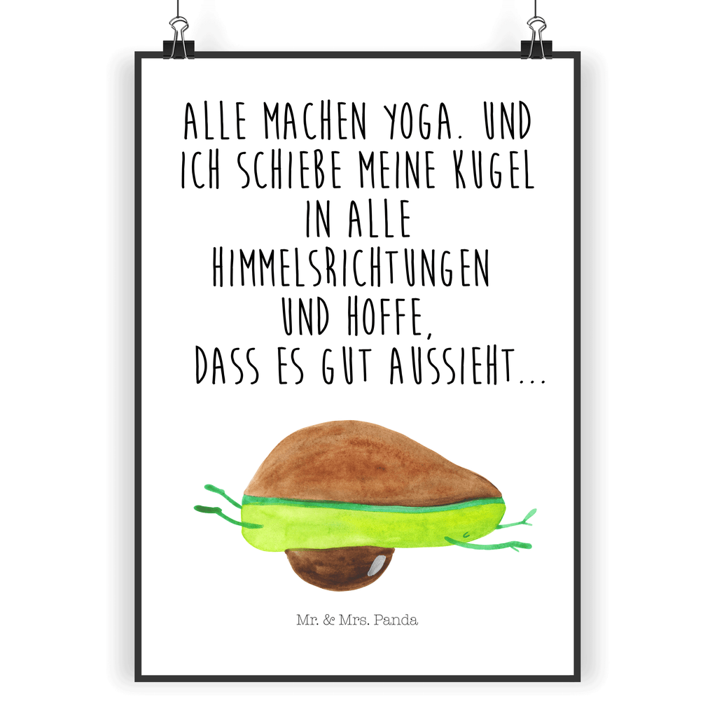Poster Avocado Yoga Poster, Wandposter, Bild, Wanddeko, Küchenposter, Kinderposter, Wanddeko Bild, Raumdekoration, Wanddekoration, Handgemaltes Poster, Mr. & Mrs. Panda Poster, Designposter, Kunstdruck, Posterdruck, Avocado, Veggie, Vegan, Gesund, Avocado Yoga Vegan