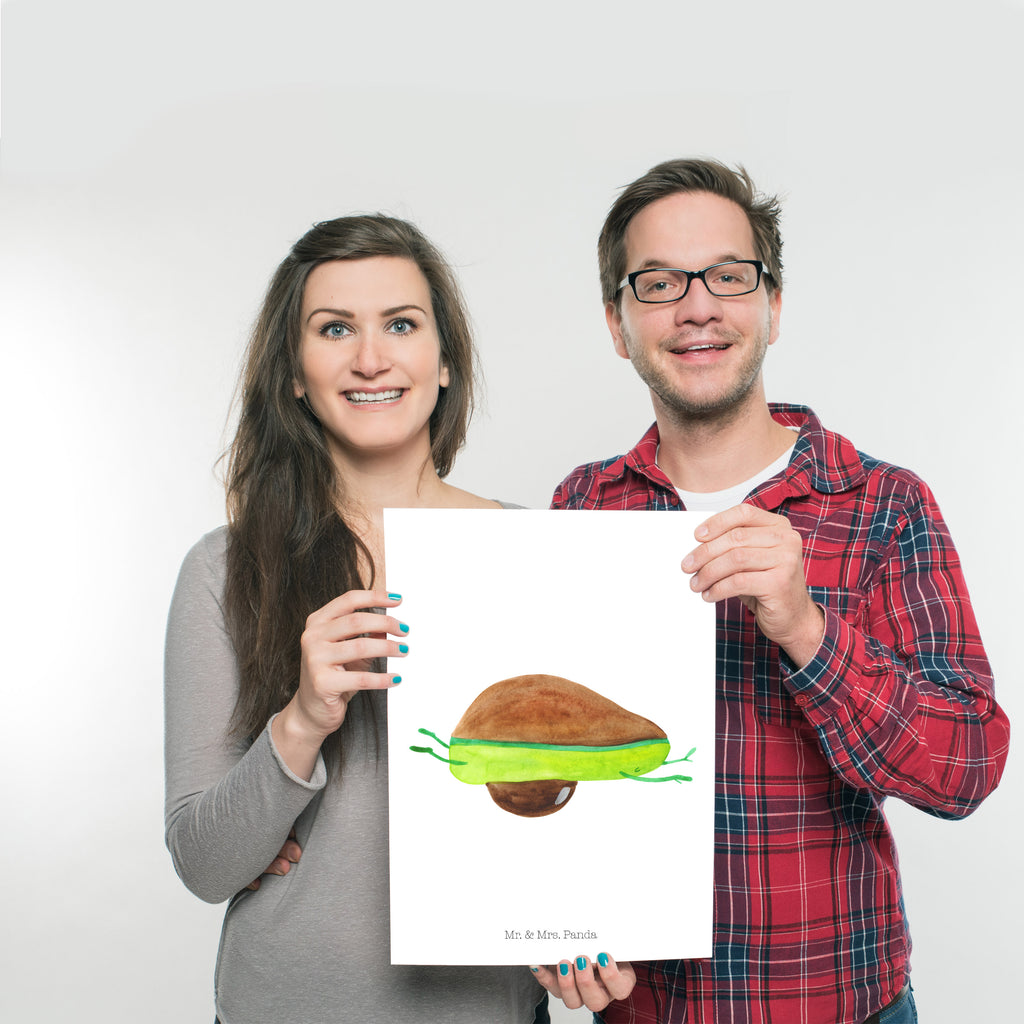 Poster Avocado Yoga Poster, Wandposter, Bild, Wanddeko, Küchenposter, Kinderposter, Wanddeko Bild, Raumdekoration, Wanddekoration, Handgemaltes Poster, Mr. & Mrs. Panda Poster, Designposter, Kunstdruck, Posterdruck, Avocado, Veggie, Vegan, Gesund, Avocado Yoga Vegan