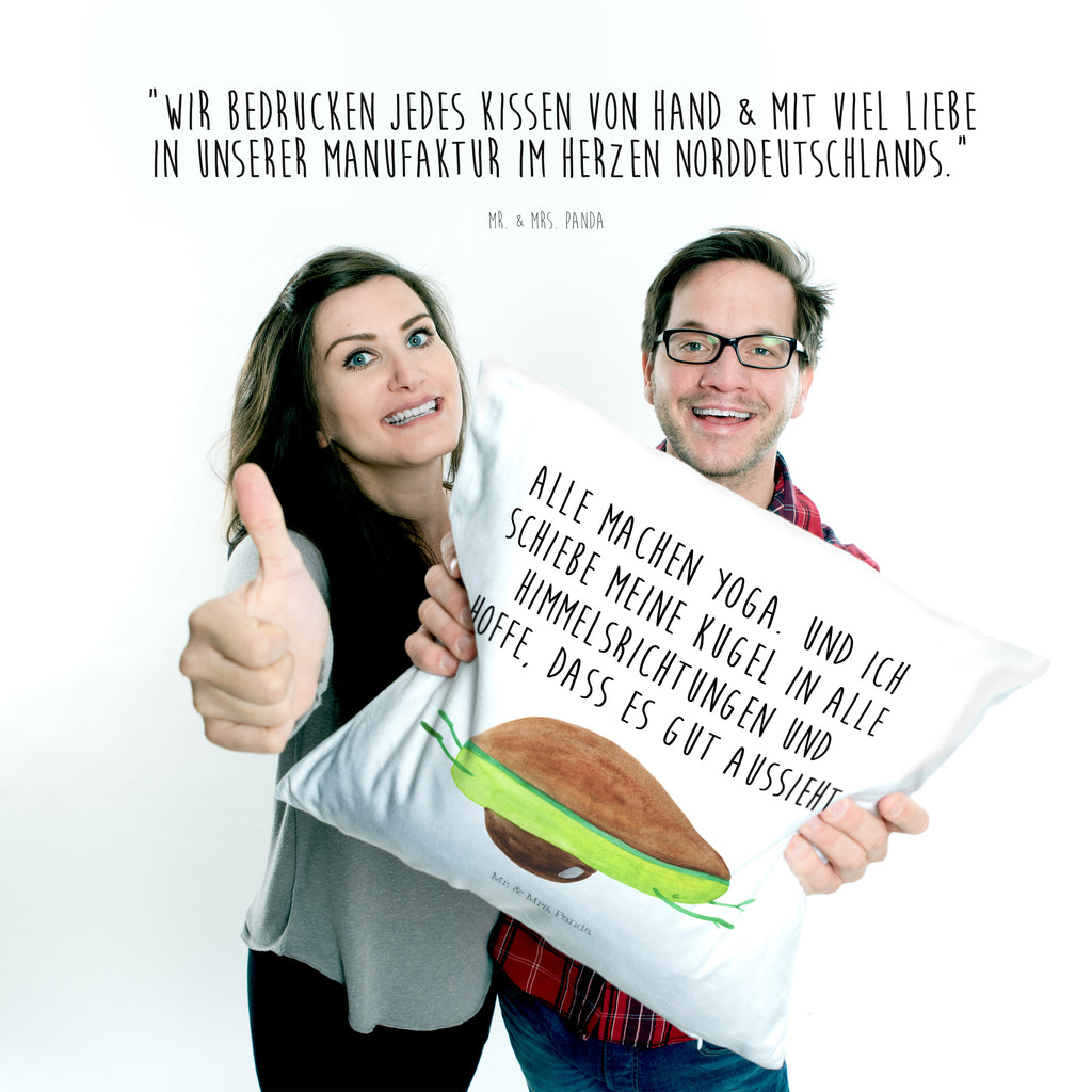 40x40 Kissen Avocado Yoga Kissenhülle, Kopfkissen, Sofakissen, Dekokissen, Motivkissen, Avocado, Veggie, Vegan, Gesund, Avocado Yoga Vegan