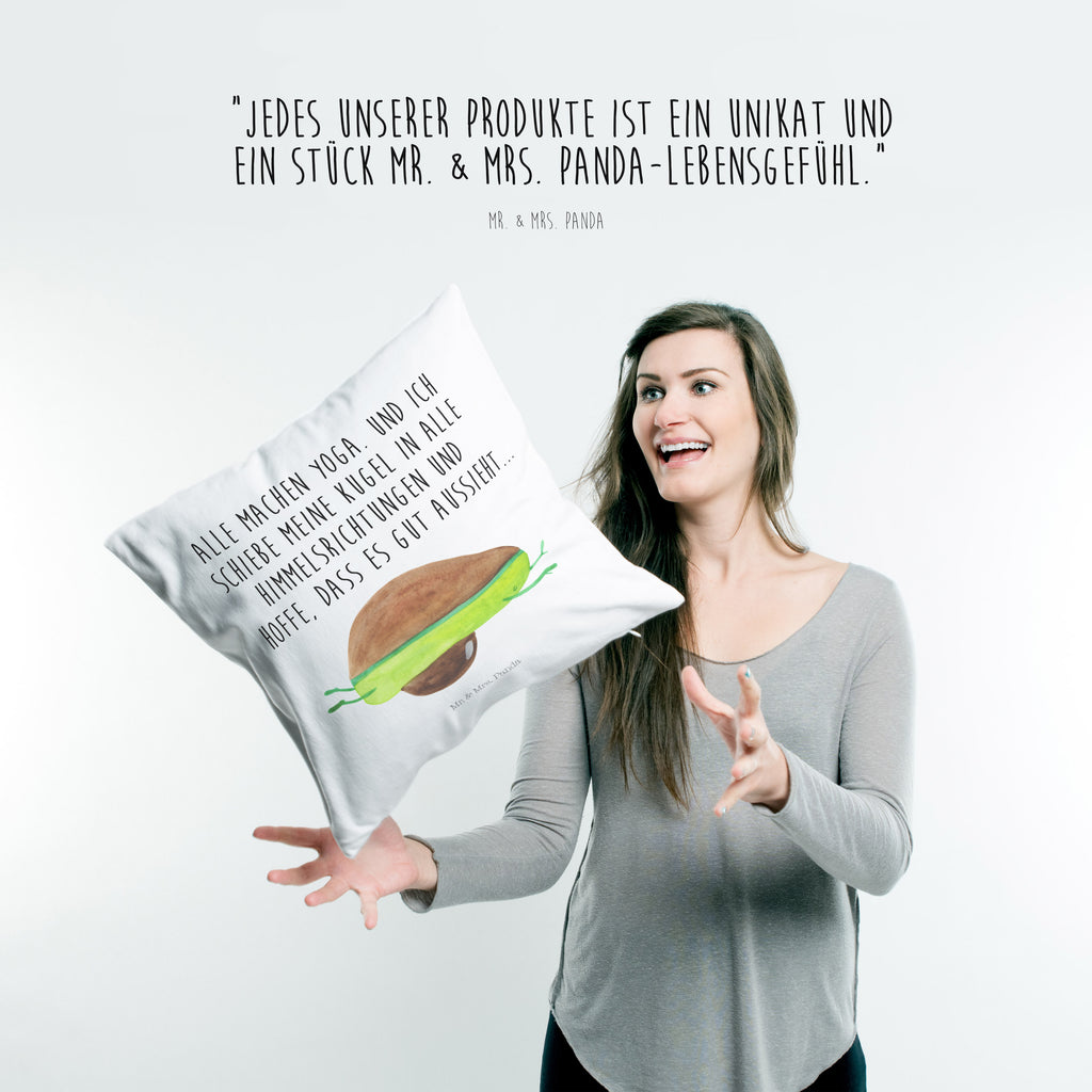 40x40 Kissen Avocado Yoga Kissenhülle, Kopfkissen, Sofakissen, Dekokissen, Motivkissen, Avocado, Veggie, Vegan, Gesund, Avocado Yoga Vegan