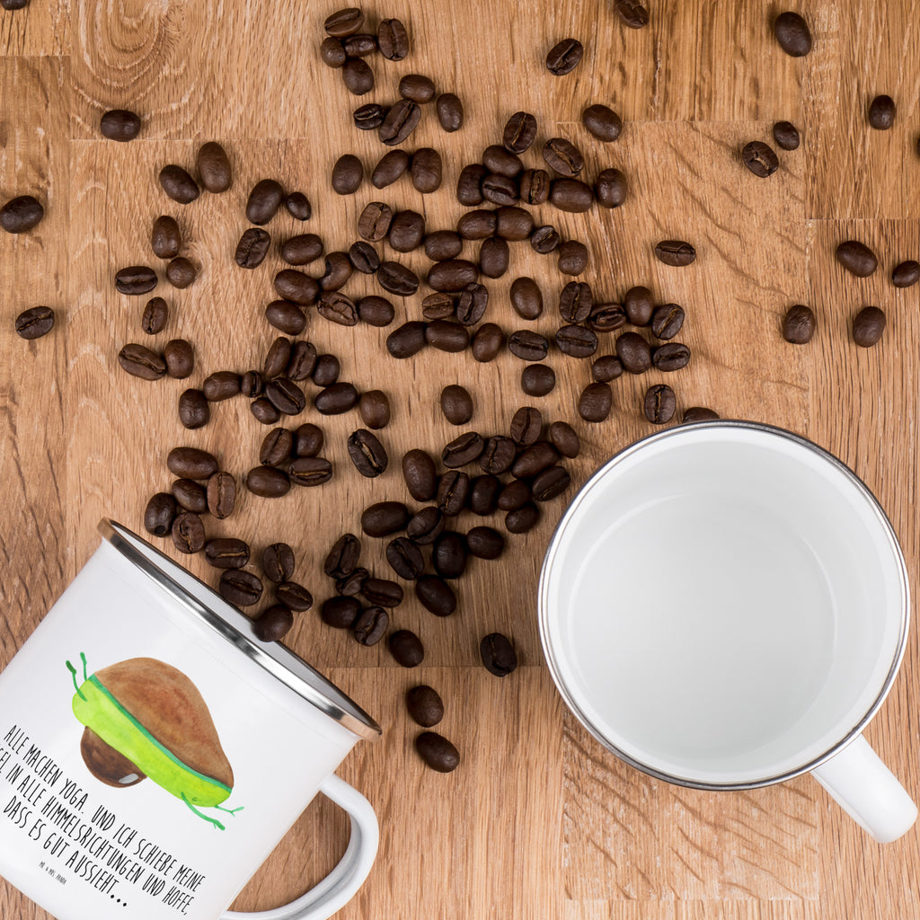 Camping Emaille Tasse Avocado Yoga Campingtasse, Trinkbecher, Metalltasse, Outdoor Tasse, Emaille Trinkbecher, Blechtasse Outdoor, Emaille Campingbecher, Edelstahl Trinkbecher, Metalltasse für Camping, Kaffee Blechtasse, Camping Tasse Metall, Avocado, Veggie, Vegan, Gesund, Avocado Yoga Vegan